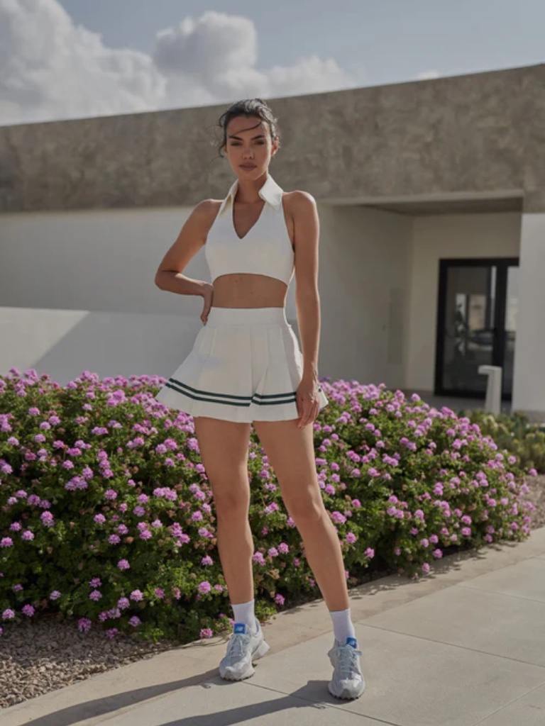 Nwt Wiskii Varsity Tennis Skirt In Ivory — image 4 of 8